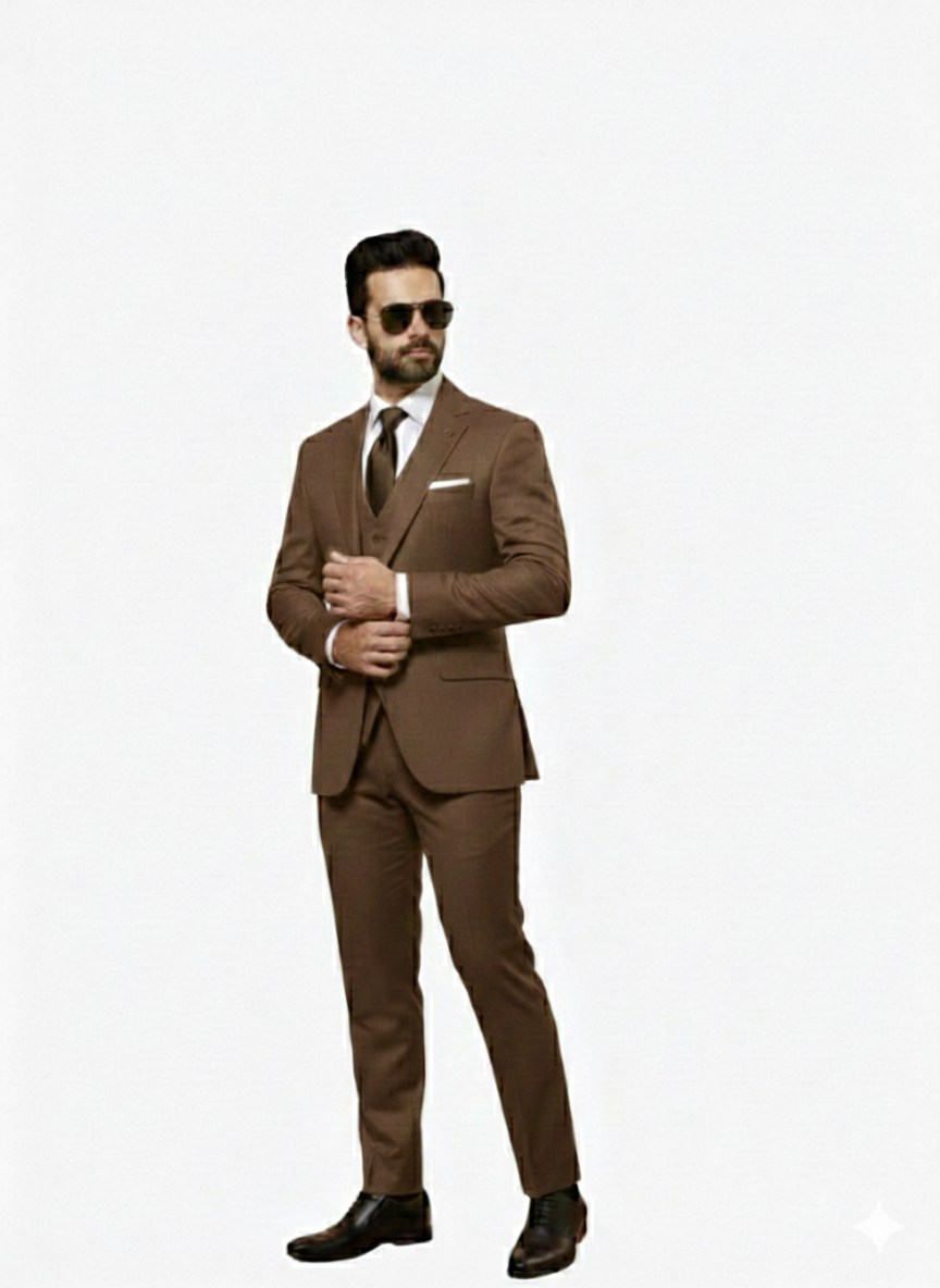 Brown Three Piece Suit