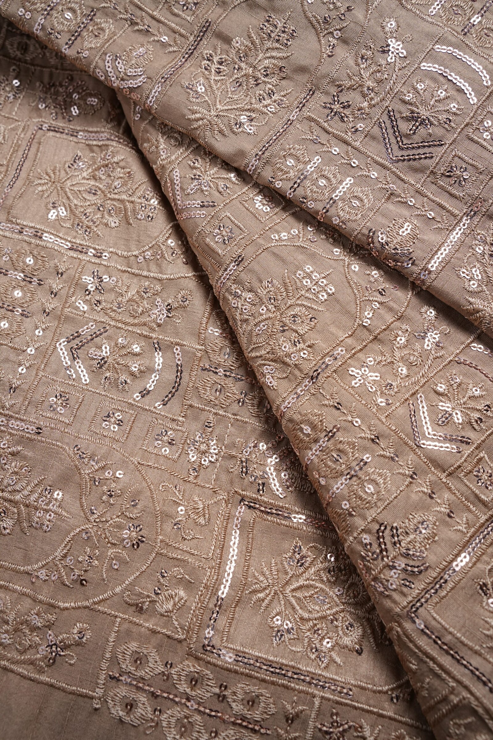 Pink Embrioded Mahsoori fabric with Sequence