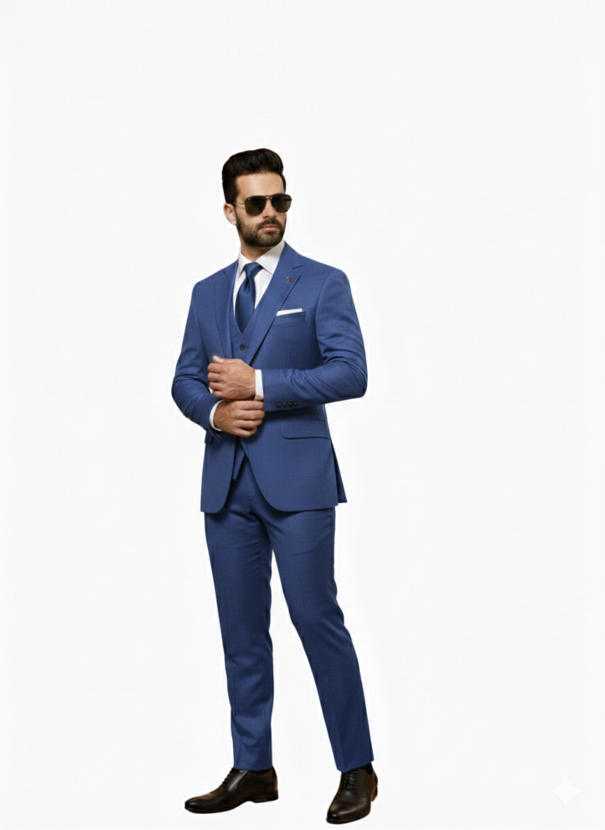Sky Blue Three Piece Suit