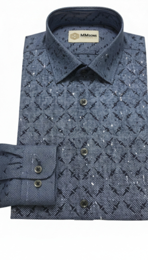 Printed Grey 100% Cotton Shirt