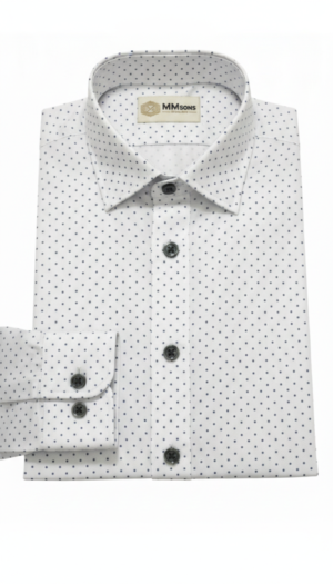 Fine Polka Dotted 100% Cotton Shirt