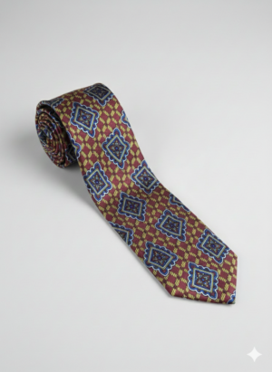 Royal Medallion Burgundy Silk Tie