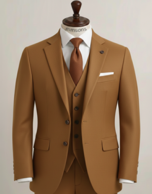 Camel Brown Three Piece Suit