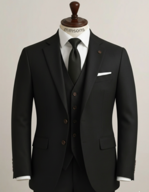 Jet Black Three Piece Suit