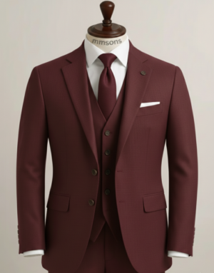 Maroon Three Piece Suit