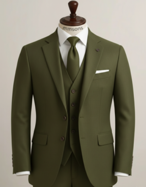 Olive Green Three Piece Suit