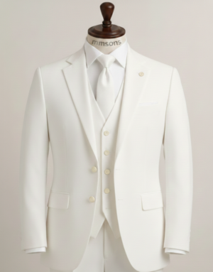 Pure White Three Piece Suit