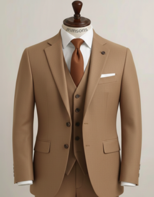 Tan Three Piece Suit