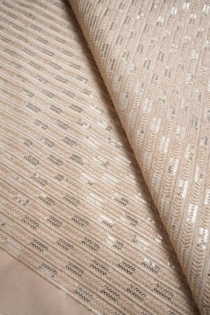 Light Pink Embrioded Mahsoori fabric with Sequence