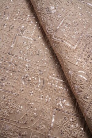 Pink Embrioded Mahsoori fabric with Sequence